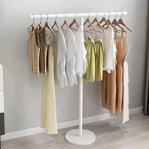 Vista 8 de GZHERVICES Soporte de exhibición de ropa para mujer, soporte de almacenamiento y exhibición de ropa en forma de T, perchero de metal resistente Negro