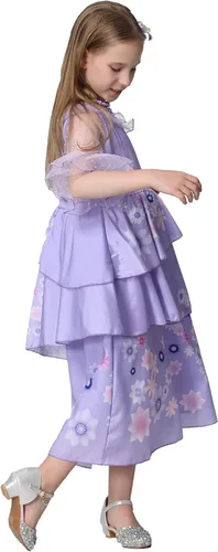 Vista 6 de Vestido de disfraz de Mirabel para niñas, disfraz de princesa Isabela Madrigal, tutú para Halloween, fiesta de cumpleaños