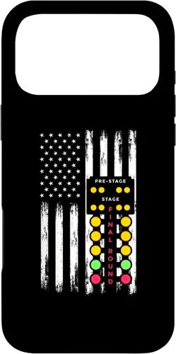 Vista 22 de American Flag Drag Strip Auto Tree Light Racecar Driver Case for iPhone 16