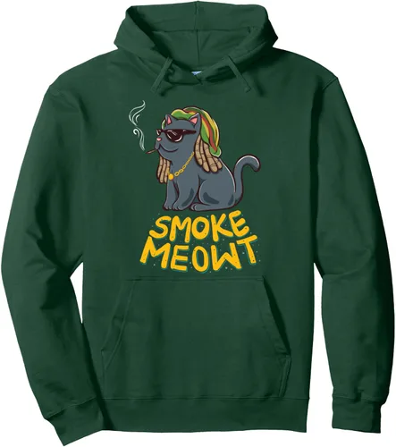 Vista 11 de Weed Smoking Cat Smoke Meowt THC CBD Marihuana Stoner Kitten Sudadera con capucha