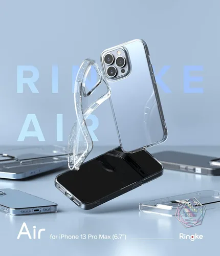 Vista 9 de Ringke Funda compatible con iPhone 13 Pro Max, TPU transparente y suave, a prueba de golpes, flexible, ligera, delgada, transparente con purpurina