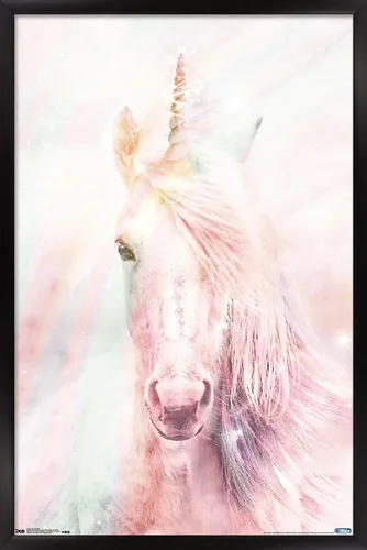 Vista 7 de Trends International Póster de pared de unicornio rosa, 14.725 x 22.375 pulgadas, versión enmarcada de madera de granero Versión enmarcada Barnwood