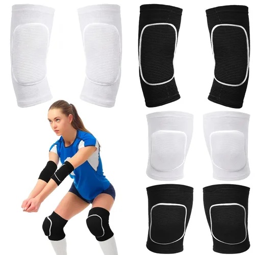 Vista 8 de Sosation Juego de 2 Coderas de Voleibol y Mangas para Rodilla y Brazo con Almohadilla de Protección, Accesorios Esenciales de Voleibol con Alta