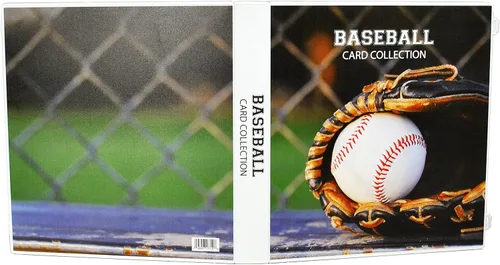 Vista 8 de UniKeep Carpeta de colección de tarjetas coleccionables con temática de béisbol con páginas de tarjetas intercambiables. La carpeta/estuche está