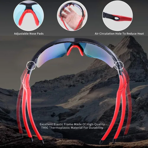 Vista 4 de XR Lentes de sol polarizados para hombres y mujeres protección UV deportes pesca conducción ciclismo TR90 marco ultraligero irrompible