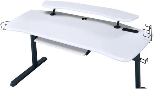 Vista 7 de Acme Vildre - Mesa de juegos de madera con puerto USB en blanco y negro Negro y amperio; acabado blanco