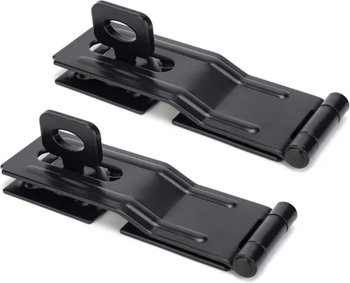 Vista 7 de Cerrojos giratorios de seguridad de 4.5 pulgadas con perilla giratoria, color negro, 1 unidad