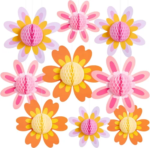 Vista 11 de SUNBEAUTY Abanicos de papel dorados y negros para fondo de fiesta de té, boda, primavera, cumpleaños, aula, baby shower, Halloween, decoración