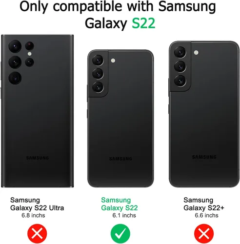 Vista 3 de Vanjua Funda transparente para Samsung Galaxy S22 5G, paquete de 2 fundas protectoras de silicona suave delgada de cuerpo completo compatible