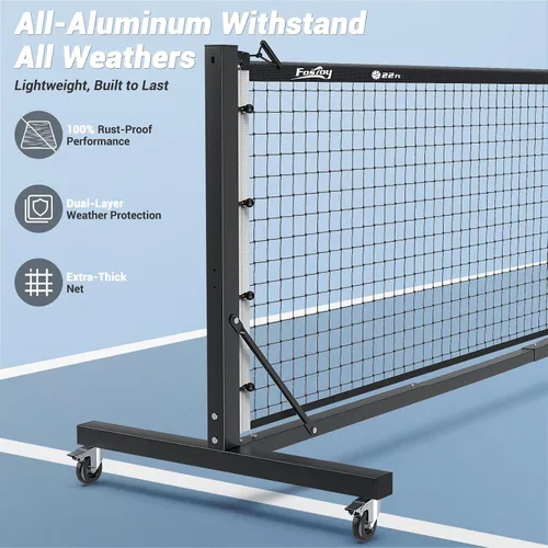 Vista 9 de Fostoy Pickleball Net, Pro Aluminum Frame with Dual-Side Tensioning System