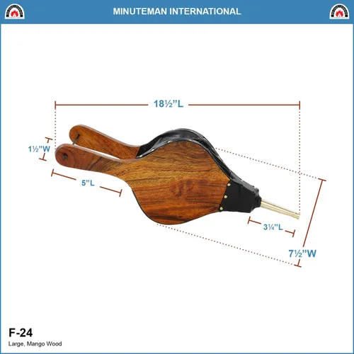 Vista 2 de Minuteman International - Fuelle grande para chimenea, madera, negro, latón