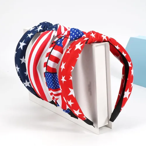Vista 8 de Diademas con la bandera estadounidense para mujeres y niñas, Día de la Independencia, 4 de julio, diademas patrióticas de Estados Unidos