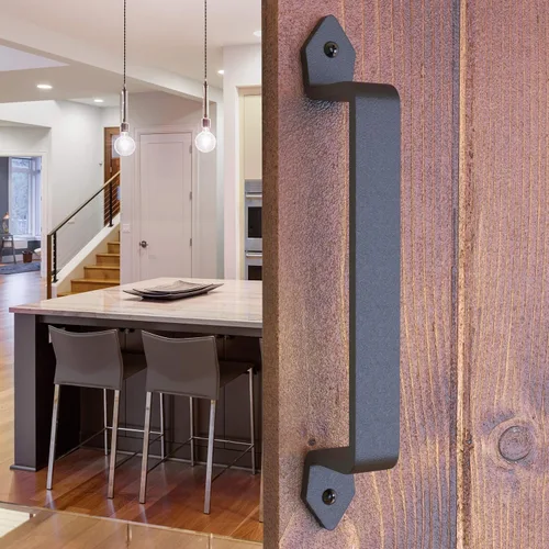 Vista 33 de Tirador Clásico de Puerta – Tirador de Acero Resistente para Portones, Puertas de Granero, Cercas Exteriores, Negro, 7 Pulgadas