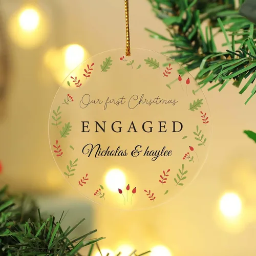 Vista 12 de Adornos de Navidad personalizados, adorno de matrimonio para la primera Navidad 2024, adorno de foto personalizado para mamá, adorno de primera
