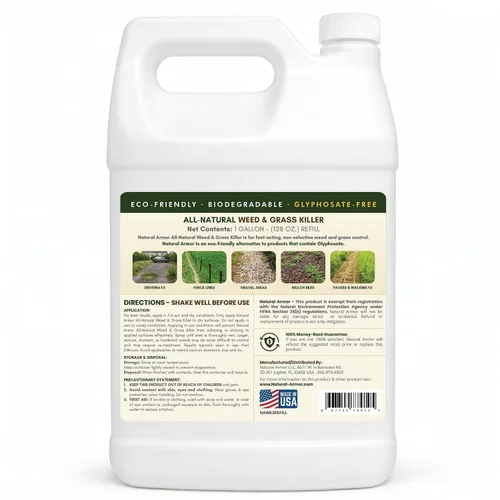 Vista 2 de Natural Armor herbicida y hierba (1 caja de repuestos de 4 galones) Funciona en menos de 1 hora natural herbicida y hierba sin glifosato