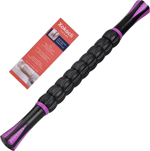 Vista 11 de Xokocli Rodillo muscular para masaje de tejido profundo, rodillo de celulitis, Fascia Blaster, masajeador de drenaje linfático para dolor muscular