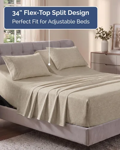 Vista 162 de Extra Deep Twin XL Sheet Set - 3 Piece College Dorm Room - White 01-Blanco