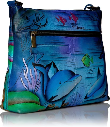 Vista 6 de Anna by Anuschka Women's Genuine Leather Medium Crossbody with External Zipper Pocket