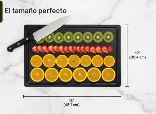 Vista 3 de Thirteen Chefs Tabla de cortar de plástico con ranura para jugos, tabla de cortar pequeña para carne, parrilla, barbacoa, ahumar, frutas y más - 18