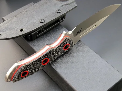 Vista 6 de Eafengrow EF139 Cuchillo de hoja fija, hoja de acero de 60.6 in, mango Micarta con espiga completa, herramienta EDC cuchillo recto para trabajar