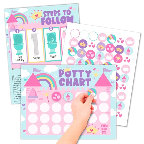 Vista 12 de Hadley Designs Tabla de Entrenamiento para Orinal para Niñas Pequeñas - Tabla de Orinal con 10 Calcomanías para Niñas Pequeñas, Tablas de Boho