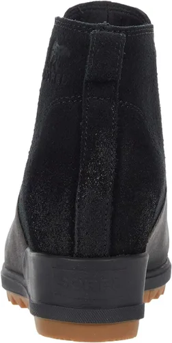 Vista 6 de Sorel - Botas cortas hasta el tobillo para mujer Evie, piel de ante impermeable, suela de cuña Negro
