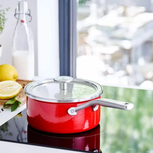 Vista 4 de KitchenAid Steel Core - Juego de utensilios de cocina esmaltados de 10 piezas, color rojo imperio