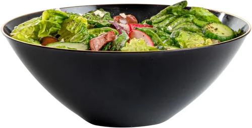Vista 10 de Restaurantware -Moderna - Cuencos de plástico de 6 onzas, 20 cuencos de ensalada desechables duraderos - Con borde dorado, resistente, cuenco