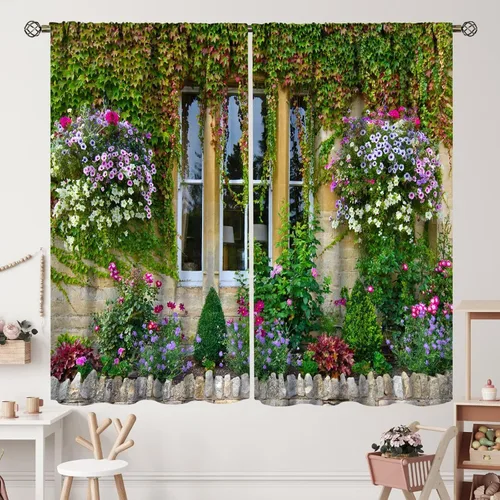 Vista 10 de Cortinas italianas, patio antiguo, sillas de café de Italia, casas históricas en la calle, sala de estar, dormitorio, cortinas opacas con bolsillo