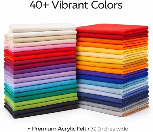 Vista 2 de FabricLA - Tela de fieltro acrílico Material suave, no rígido 72 pulgadas de ancho, 1.6 mm de grosor Fieltro por yarda para manualidades
