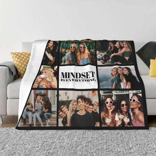 Vista 27 de Amuck - Manta personalizada con foto y texto, para sofá, cama, sofá, hogar (10 collages de fotos), 50 x 40 pulgadas