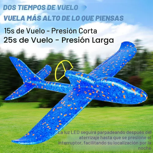 Vista 3 de Fuwidvia Juguete de Avión de Espuma Eléctrico, Paquete de 2 LED 15/25s Juguete de Avión para Niños, Juguete Volador al Aire Libre Regalos