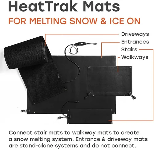 Vista 5 de HeatTrak Alfombrillas térmicas para derretir la nieve, tapetes térmicos para exteriores para pasillos, tapetes eléctricos para derretir nieve