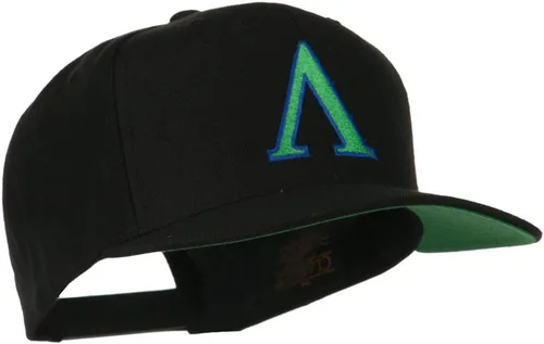 Vista 5 de e4Hats.com Gorra de factura plana bordada Lambda del alfabeto griego
