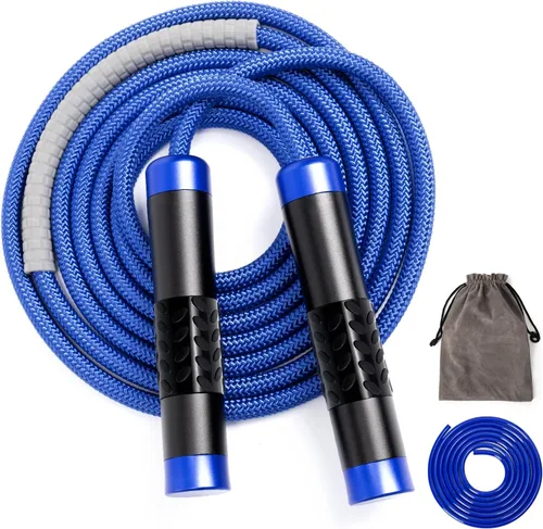 Vista 8 de Cuerdas de salto con peso de 1 libra para fitness, mujeres y hombres, asas de aluminio para MMA, boxeo, crossfit, entrenamientos de pérdida