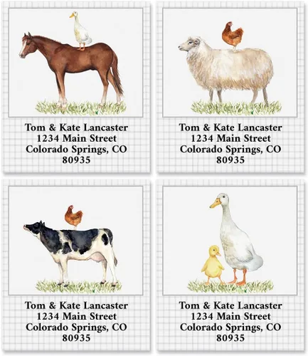 Vista 7 de Etiquetas autoadhesivas de dirección de Animal Farm (12 diseños)