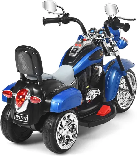 Vista 9 de Costzon Motocicleta para Niños, Motocicleta Chopper de Paseo Alimentada por Batería de 6V con Bocina, Faro, Juguetes de Paseo Estables de 3 Ruedas