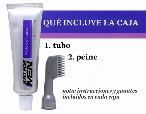 Vista 9 de Just for Men Color de cabello: toque gris, negro-gris. Paquete de 3