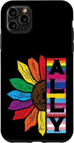Vista 13 de iPhone 16 Lgbt Gay Ally Sunflower Rainbow Pride Flag Men Women Kids Case