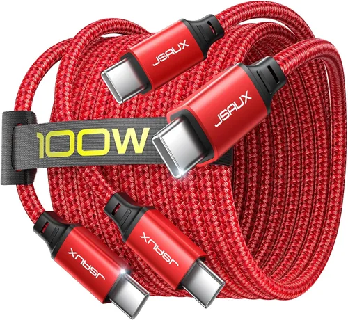 Vista 11 de JSAUX Cable USB C a USB C de 100 W [2 unidades de 3.3 pies], cable de carga rápida tipo C para iPhone Air/iPhone 17/iPhone 17 Pro/iPhone 17 Pro Max