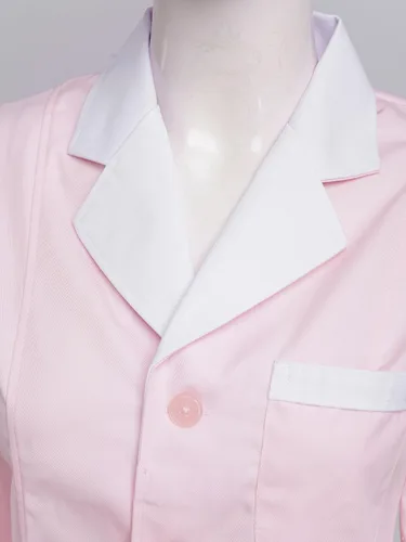 Vista 6 de Lejafay Vestidos de mujer y adultos, acampanados, solapa, botón frontal, hospital, enfermera, bata de laboratorio, uniforme