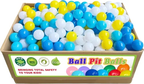 Vista 8 de Bolas para pozo de bolas BBRUN, 1000 unidades, bolas de plástico para pozo de bolas, corral de juegos, sin BPA, a prueba de aplastamiento, bolas