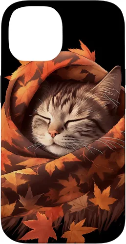 Vista 4 de Funda para iPhone 13 American Shorthair Cat Kitten Autumn Fall Leaves Case
