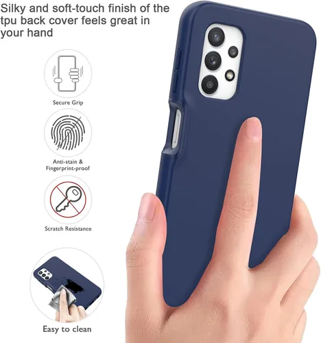 Vista 6 de Funda para Samsung Galaxy A32 5G con protector de pantalla integrado, protección de cuerpo completo a prueba de golpes