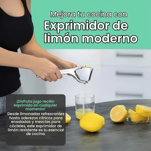 Vista 7 de Exprimidor de limón: exprimidor de cítricos compacto y resistente con mango ergonómico y filtro integrado, exprimidor manual de calidad premium