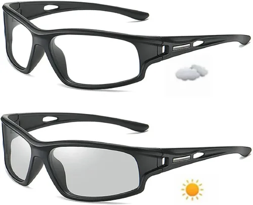 Vista 6 de Gafas de sol fotocrómicas progresivas de lectura multienfoque para hombres envuelven con estilo deportivo de transición