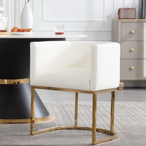 Vista 7 de RIVOVA - Silla tapizada para comedor, silla lateral moderna de barril, sillas tapizadas para comedor, silla cómoda para cocina, silla lateral