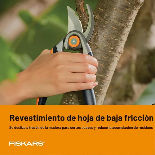 Vista 3 de Fiskars - Tijeras bypass de podar, podadora con capacidad de corte de 1 pulgada, con Softgrip, hoja de acero afilada y resistente al óxido que se