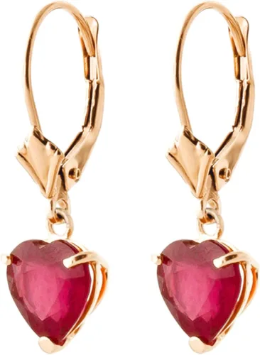Vista 2 de Galaxy Gold GG 2.9 CTW - Aretes de oro macizo de 14 quilates con forma de corazón rubí, Gema Metal, Rubí
