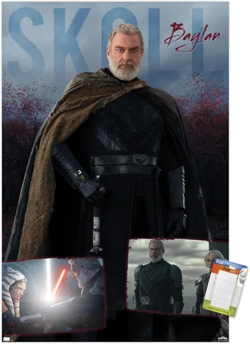 Vista 12 de Trends International Star Wars: Ahsoka - Póster de pared Baylan Skoll, 14.72 x 22.37 pulgadas, versión enmarcada de madera de granero